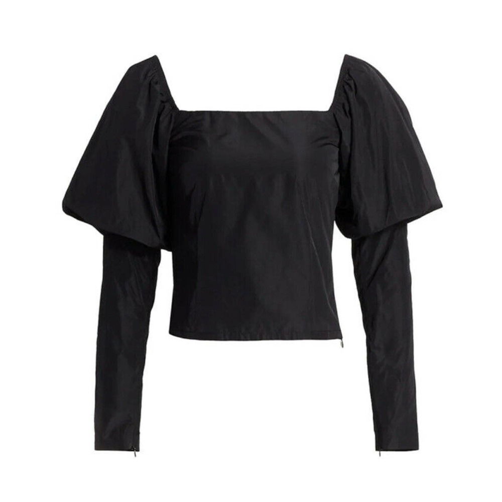 The Andamane XS Elsa Taffeta Off Shoulder Puff Sleeve Blouse Cottagecore u14